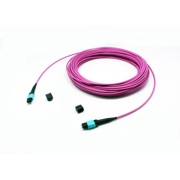 MTP 12 Core OM4 MM Fiber Optic Trunk Cable For Data Center Cabling
