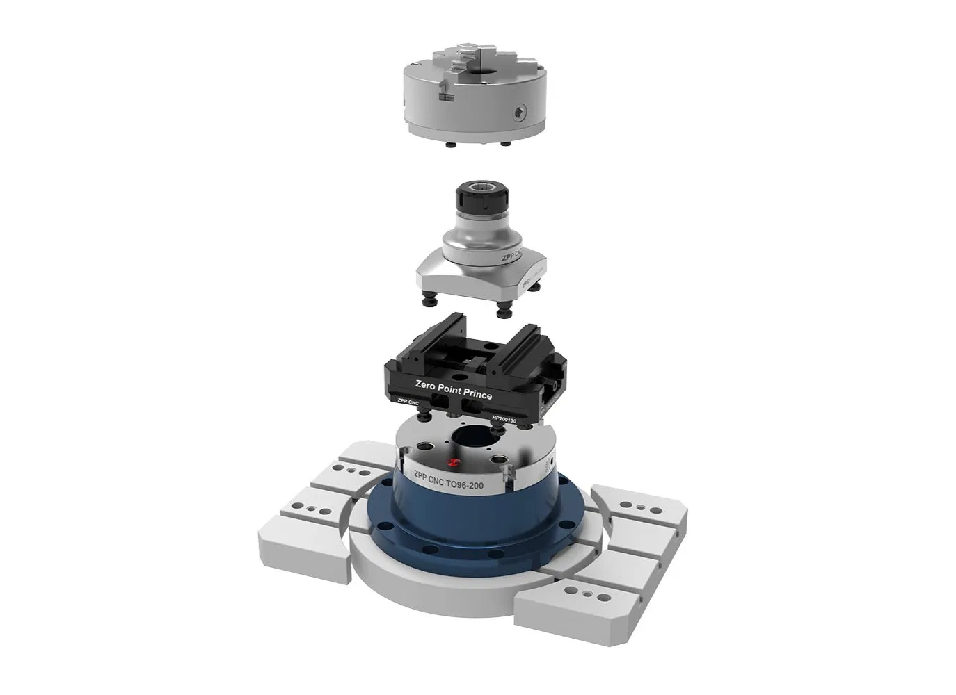 Through Hole Zero Point for Self Centering Vise Riser Tower