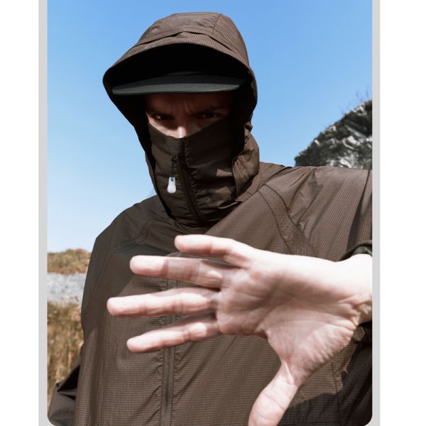 Custom UPF 50+ UV Protection Jacket 63% Polyester 37% Nylon Lightweight Windproof Sun Protection Hoodie Outdoor Custom Logo Skin Coat