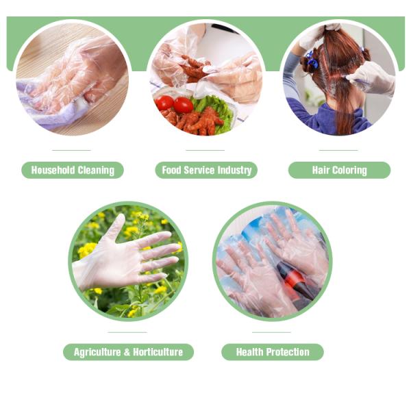 Waterproof Disposable Plastic Gloves For Kitchen Baking Customized Size 70-100g Oil Resistant