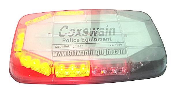 VS-1250 LED Mini lightbar, 30 GenIII 1W LEDs, 18 flash patterns, Magnetic install