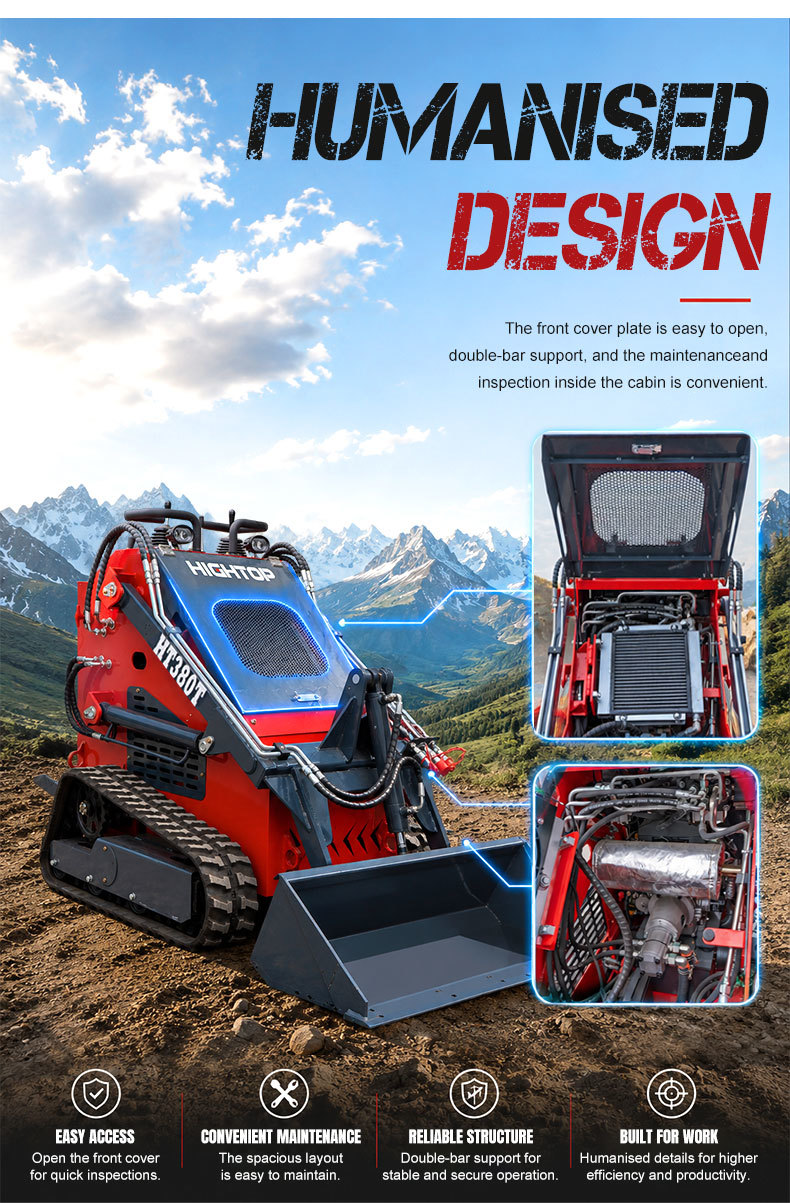 HT380T Mini Skid Steer Loader for Compact Multifunctional Operations