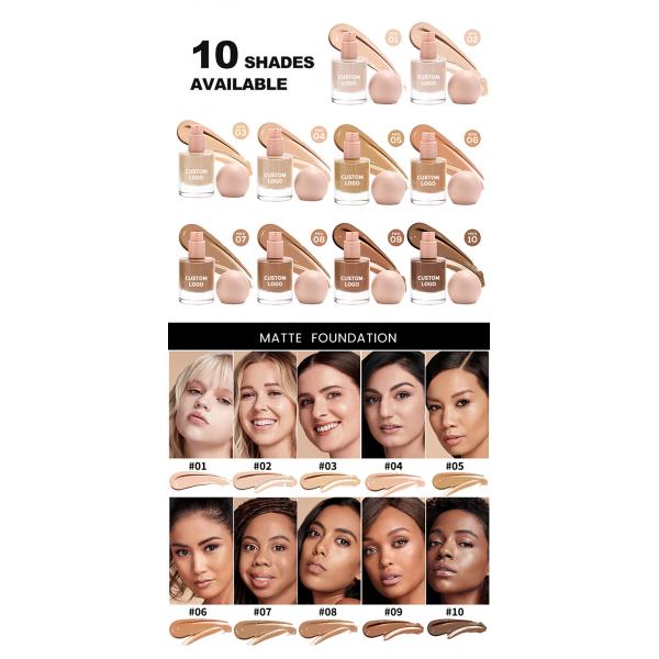 Customizable Lightweight Long-Lasting Foundation Makeup Full Coverage Natural Waterproof Oil Control Chemical Custom Logo Cream