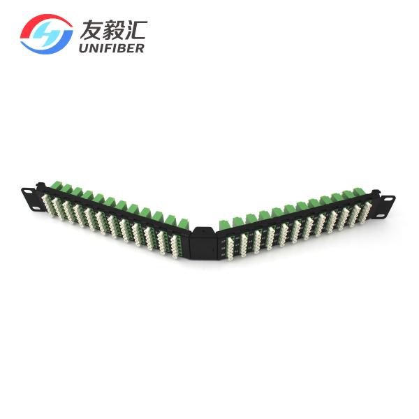19 Inch Rack Mount Angled Fiber Optic Patch Panel 192 Ports Single Mode LC Adapter