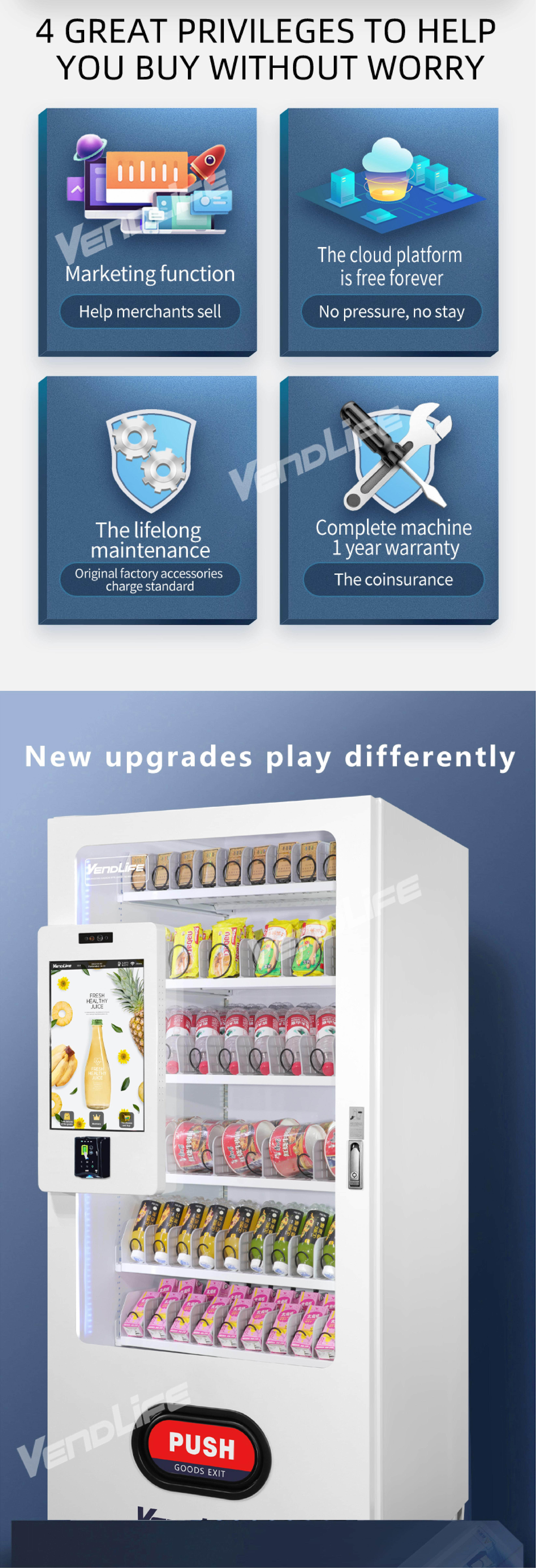 Smart Beverage Vending Machine with 21.5 Inch Touch Screen, Refrigerated Drink Dispenser, Cashless Payment and Remote Management System for Commercial