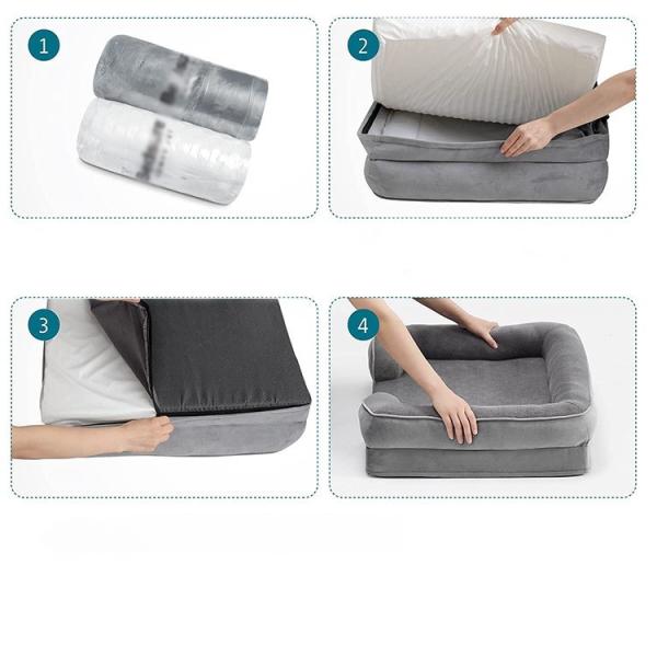 Removable Washable Pet Puffy Dog Sofa Bed Functional Breathable Comfortable