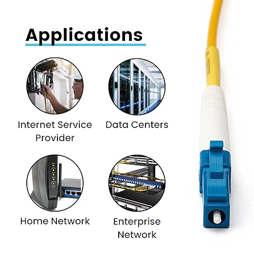 LC UPC to LC UPC Simplex OS2 2.0mm PVC Fiber Optic Patch Cable 1m