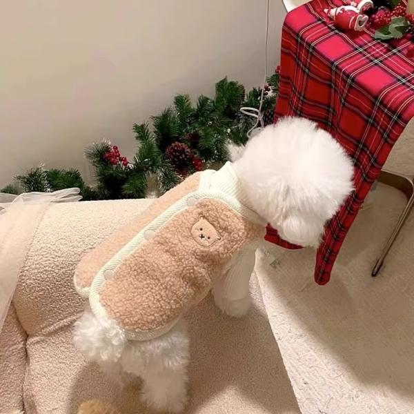 Winter Jacket Soft Cat & Dog Clothes Embroidered Pattern Reflective Strips