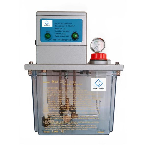 New 3L Automatic Electric Lubrication Pump for CNC Milling Machine Multi-Voltage (24V/110V/220V) YP-F2202 Makinopc