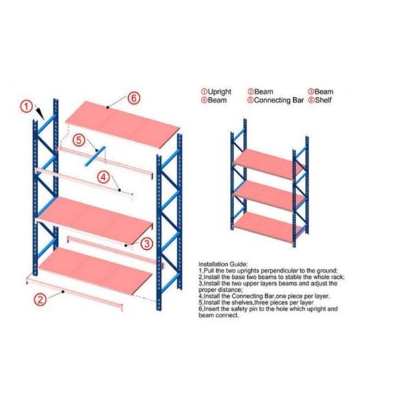 Multi layer Warehouse Storage Racks Assembled Boltless Steel Shelving