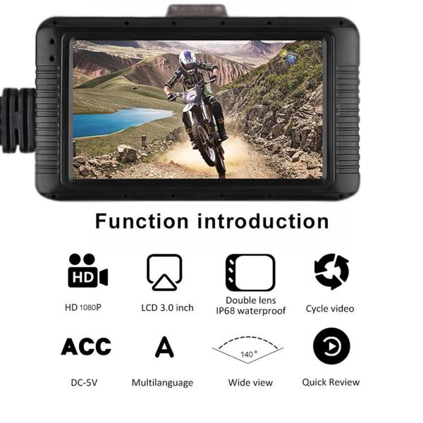 Loop Recording Dual Channel Dashcam