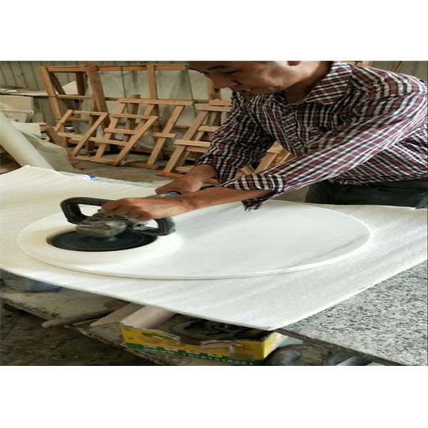 Prefab Carrara White Marble Table Tops Smooth Surface Customized Thickness