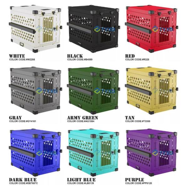 Travel Impact Collapsible Dog Crate 34 Inch Rustproof With Stackable Corner