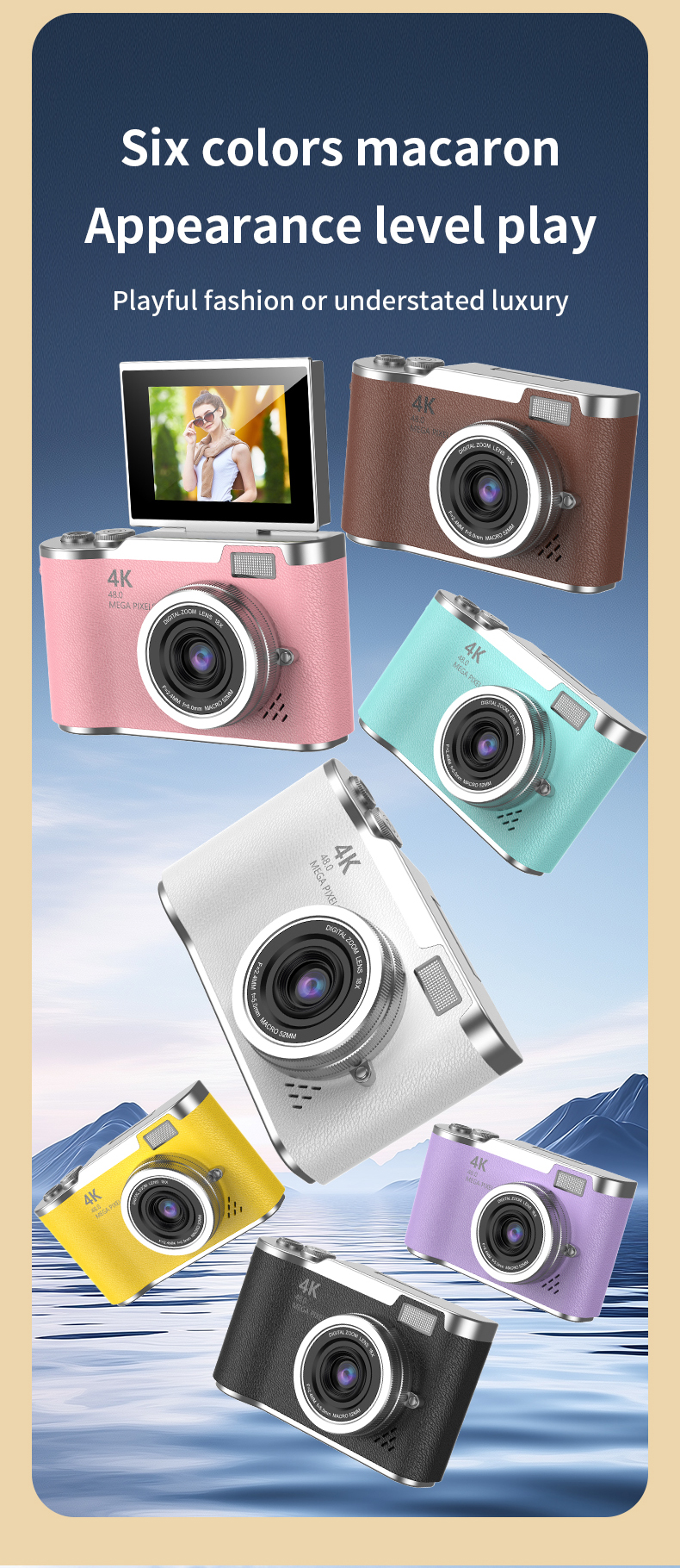DLC LK007 High Definition 4800W CCD Camera Autofocus Function with Anti Shake Design Flip Screen Student Compact Digital Camera