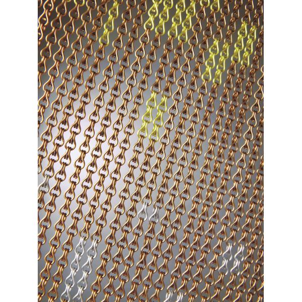 High Strength Architectural Metal Mesh Curtain Lightweight Chain Link For Fireproof Decorative