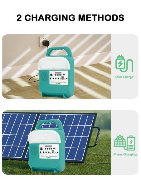 Multifunction Solar Emergency Light System Rechargeable Remote Control Led
