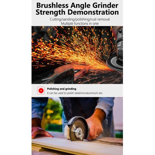 9000rpm Lithium Electric Angle Grinder Brushless Charging Grinding Dynamic Cutting Polishing Machine