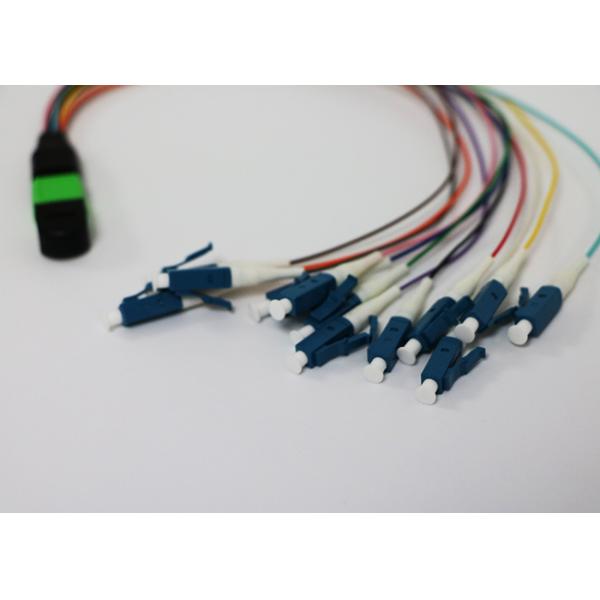 MPO / APC - LC / UPC 12 Cores Fiber Optic Pigtail Ruggedized round cable