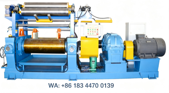 PLC Control Two Roll Open Mill Rubber Mixing Machine with 1500mm Working Length and 70-80kg Capacity