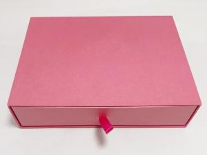 Quality Customized Handmade Paper Gift Box Hard Cardboard Box With Drawers Pink Color for sale