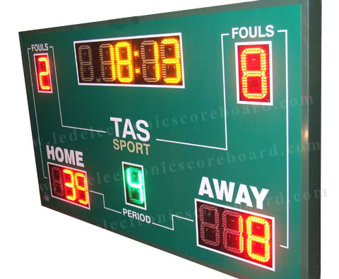 Wireless Basketball Scoreboard , Basketball Clock Timer Red / Yellow / Green Color