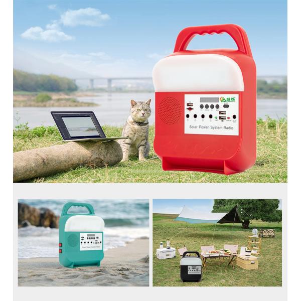 Portable Solar Panel Kit Charging Lighting System With Lithium Battery For Camping