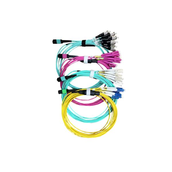 Multimode Type B Duplex OM4 Fiber Optic Cable LC UPC LSZH MPO Breakout Cable