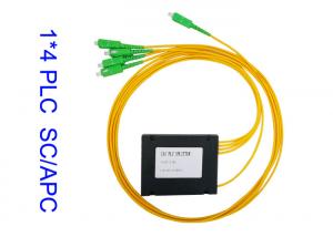 China 1x4 Fiber Optic PLC Splitter , FTTH ABS PLC Splitter 3.0 1260nm To 1650nm Wavelength on sale