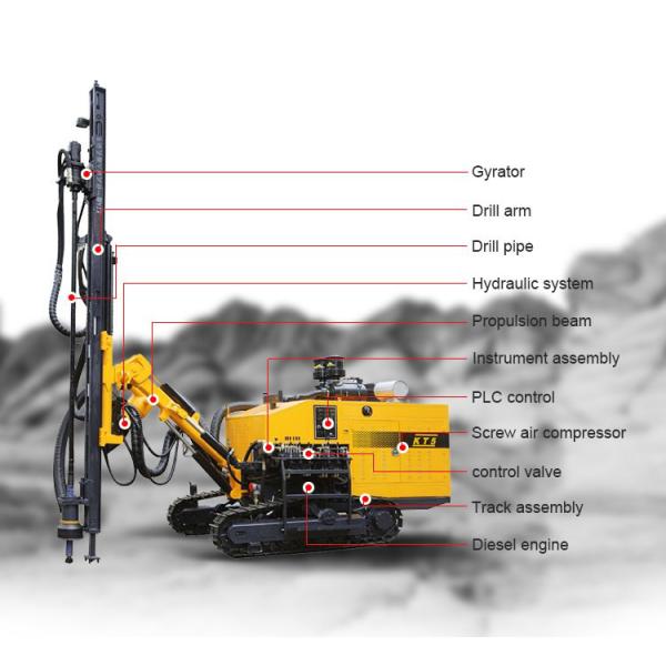 KT7 Deep 25m Drilling Rig Portable Blast Hole Integrated