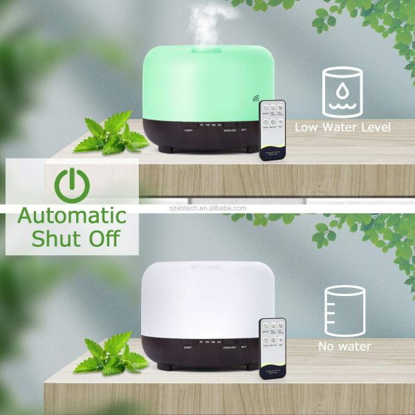 Remote Control 500ml Aromatherapy Essential Oil Diffuser with LED Light Air Humidifier for Office Home Study Yoga Spa