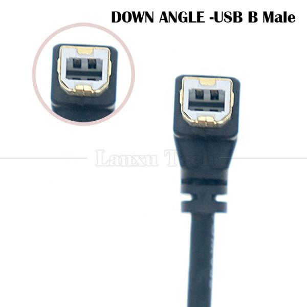 Right Left Up Down Angle 90 Degree Angle USB A to USB B Cable for Printer Scanner
