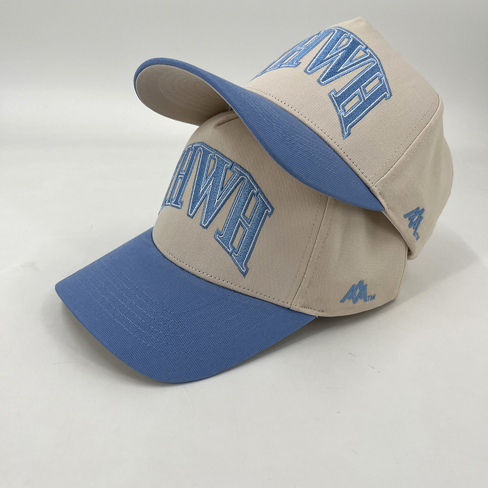 Custom 5 Panel Caps Curved Brim Structured Baseball Cap Custom Embroidery