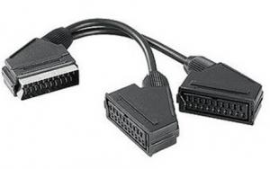 China Scart splitter cable male to 2 x Scart Female splitter on sale
