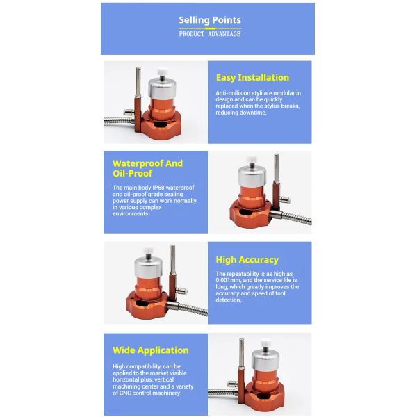 Makinopc MS88R Tool Setter Precision Control Multi-Directional Punching Machine Pre-Setter Z-axis Sensor 3 Months Warranty 1kg