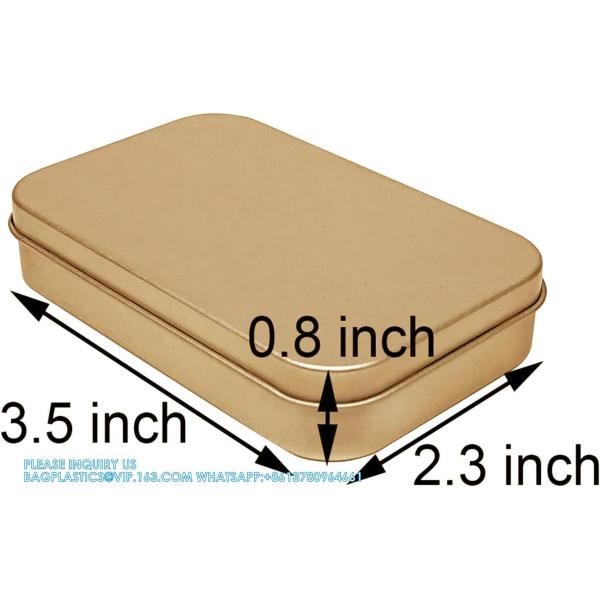 Metal Rectangular Empty Hinged Tins - Pack Of 40 Silver Mini Portable Box Small Storage Kit & Home Organizer With Lids
