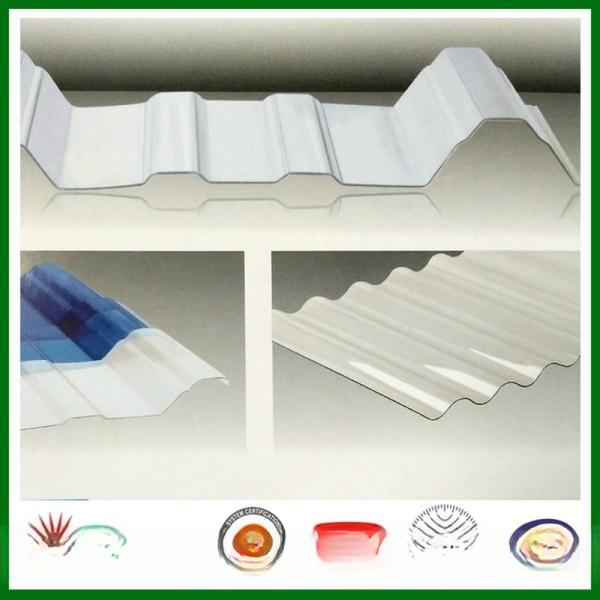 Polycarbonate Corrugated Plastic Skylight Sheet Customized Length 0.8mm-2.8mm