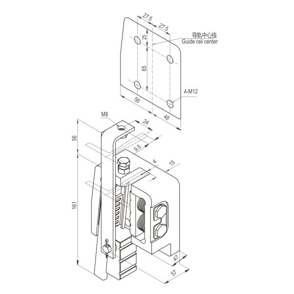 Elevator Progressive Safety Gear Lift Overload Protect Device 560 - 1500kg