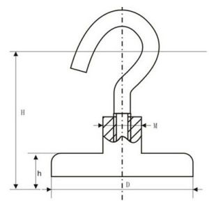 Model E NdFeb Pot Magnet with hook