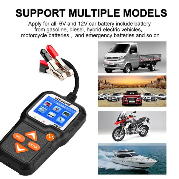 KONNWEI 12V Car Battery Analyzer For Quick Cranking Charging Test