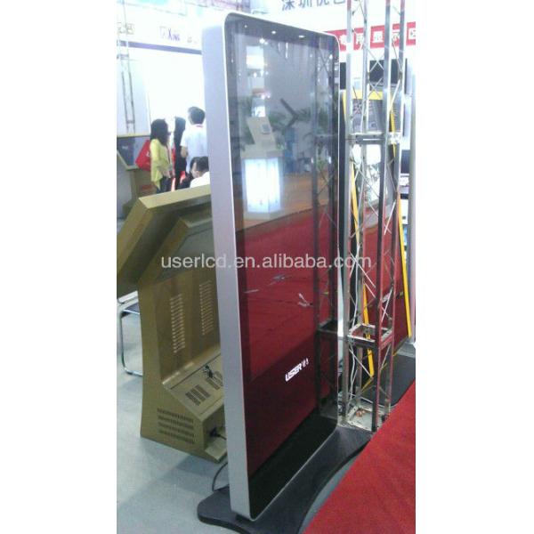 46 Inch Vertical Restaurant Digital Signage Floor Standing Editable Split Screen