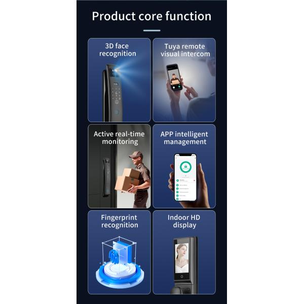 3D Face Smart Door Lock Fingerprint Video Calling Home Lock