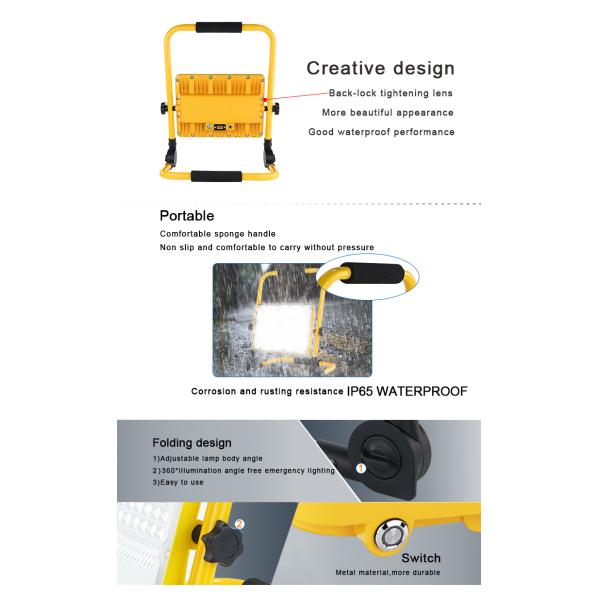 Factory Direct IP65 Waterproof Portable Work Light Bracket Lamps Can Be Retractable USB Charging LED Work Light