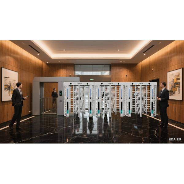 Zento Optical Full Height Turnstile with Bidirectional Access Control in SUS304/316 for 30-45P/Min Speed