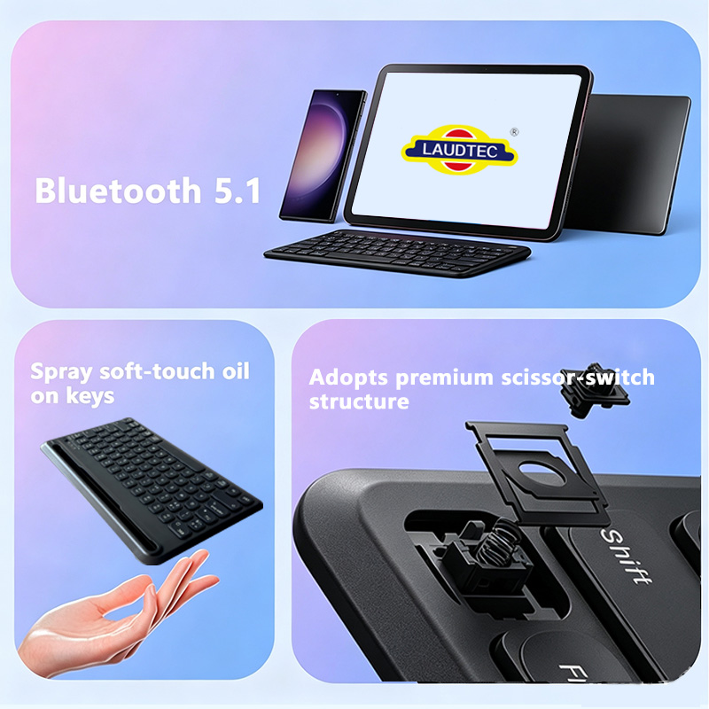 Multi-Device Wireless Bluetooth Keyboard for IPad, Phone & Laptop - US/UK Layout Optional, 1000pcs Ready Stock for Bulk Order
