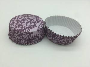 Quality Purple Round Shape Paper Baking Cups Oven Safe Muffin Cup Liners PET Film Coated for sale
