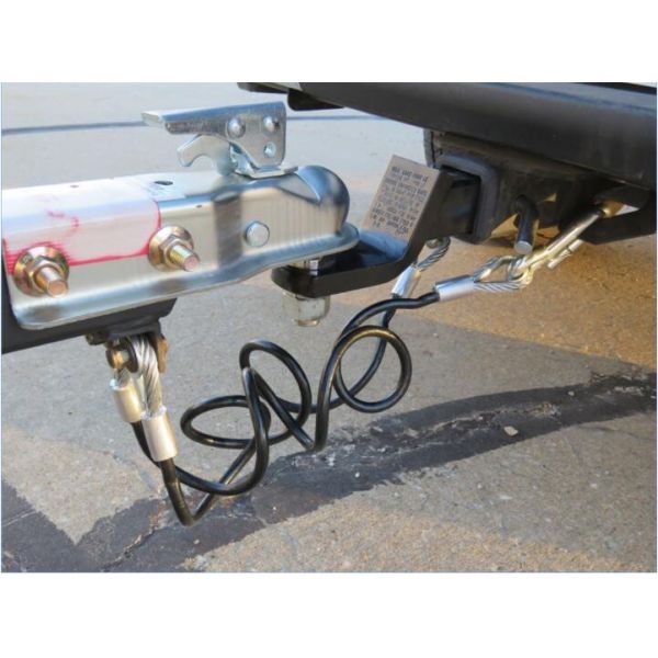 Coiled trailer safety cable product view