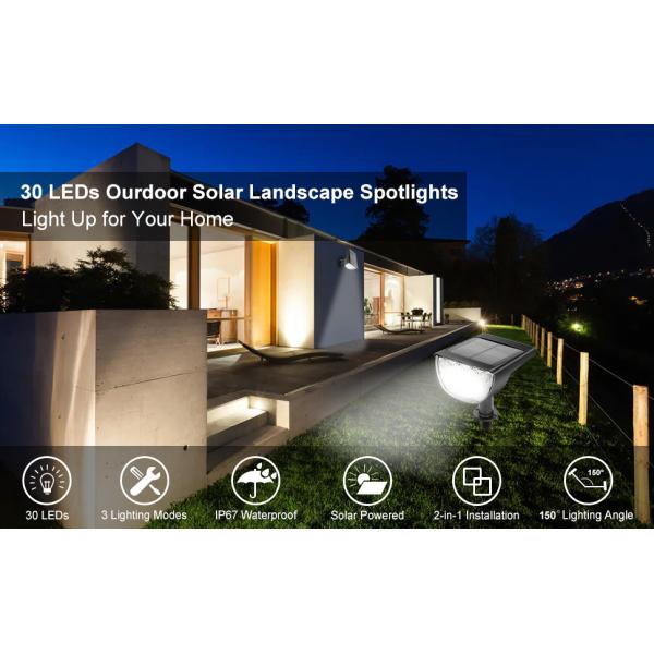 IP67 7000K LED Solar Landscape Spotlights