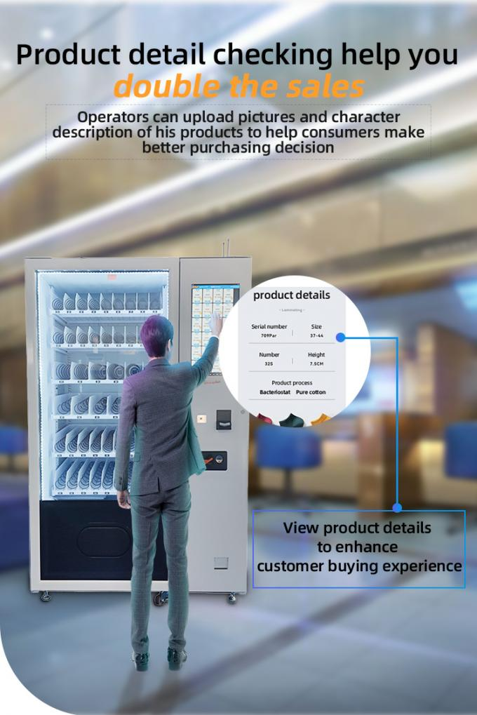 Snack Food Vending Machine Equipped with Large Touch Screen and Top Mounted Light Box for Enhanced Visibility and Vending Performance