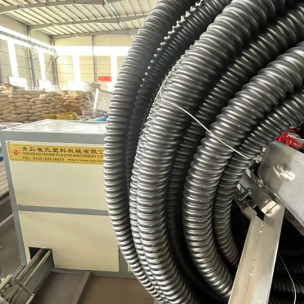 Automatic PE / HDPE Plastic Carbon Spiral Corrugated Pipe Making Machine with Stable Output and Continuous Winding System