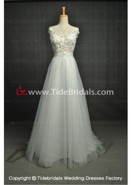 Buy NEW!! Lace capes Aline High waist Zip back wedding dress Tulle Skirt Bridal gown #AS7203 at wholesale prices